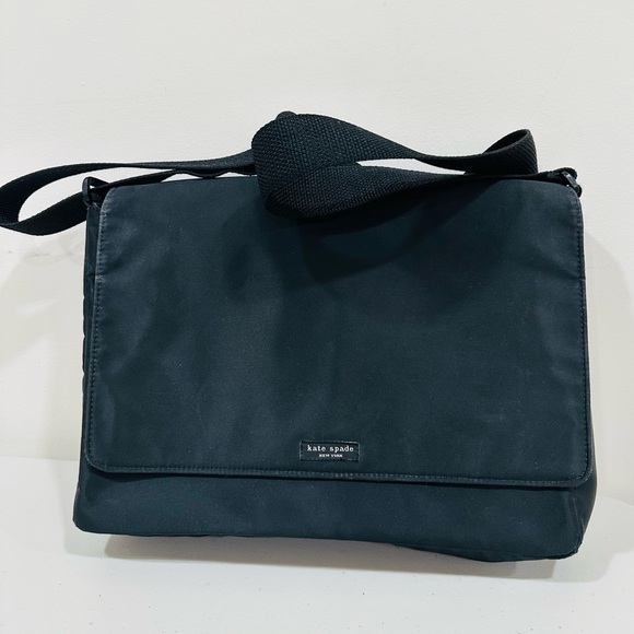 Kate Spade Black Nylon‎ Messenger Laptop Bag Classic Unisex - Picture 1 of 11